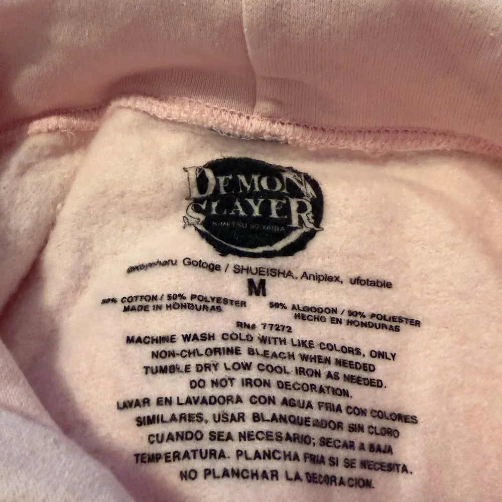 Demon Slayer Nezuko Pink Hoodie Anime Graphic Size M - Picture 2 of 2